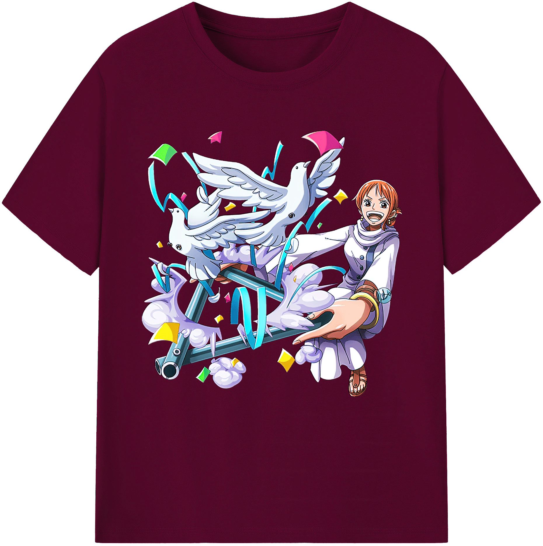 （画像用） ワンピース ナミ ONE PIECE Nami レディースカジュアルプリントTシャツ（綿100％）